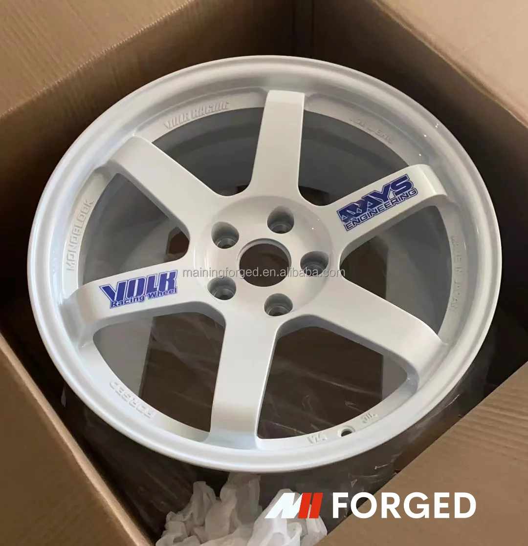 for MN White Forged 5x120 5x114.3 18 Inch Replica Volk Racing Te37 For M3 M4 F80 F82 Tesla Model S Jdm Car Wheels Rim