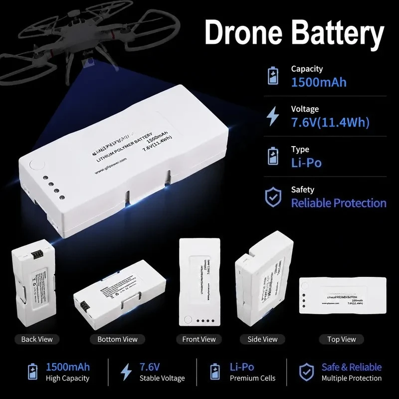 for Zero degree intelligent control DOBBY selfie drone Zero degree Dobby Drone 7.6V 1500mah upgrade battery