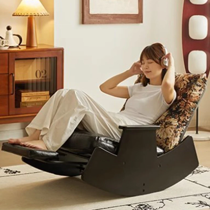 Single Rocking Sofa Chair Nordic Individual Balcony Sleeping Sofa Lazy Recliner Chair Fauteuil Salon Maison Home Furniture image 4