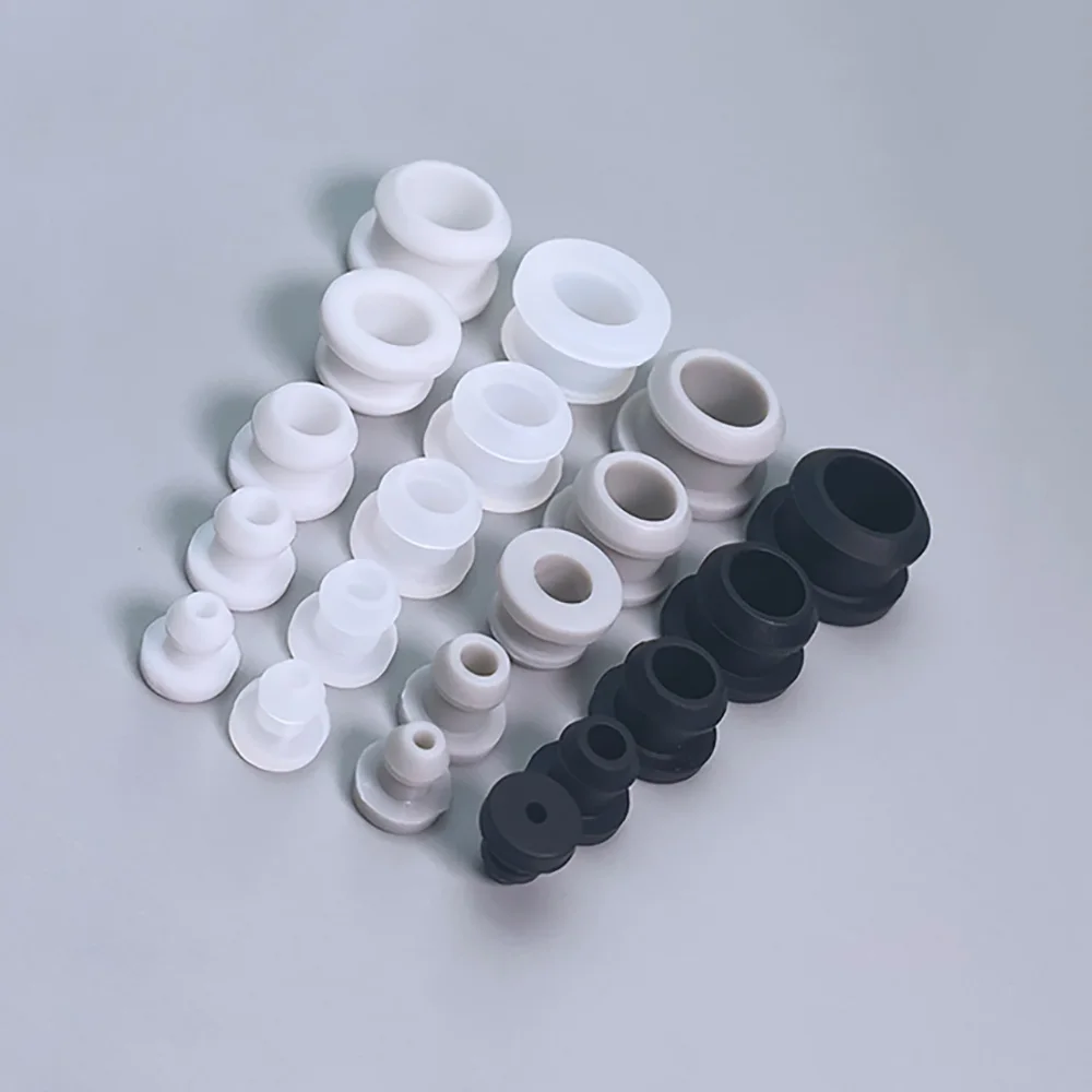 5000pcs Gray 10mm Hole 7mm Silicone Rubber Snap-on Grommet Hole Plugs End Caps Bung Wire Cable Protect Bush Seal Gasket