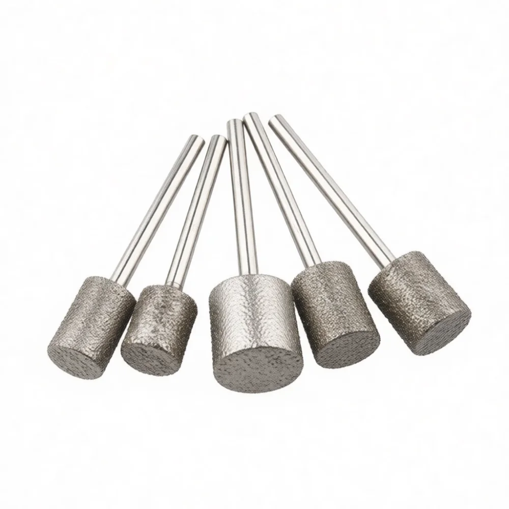 Cylinder Diamond Grinding Head Burr For Jade Stone Sculpture Engraving Polishing Rotary Tool Accessory Professional Tool