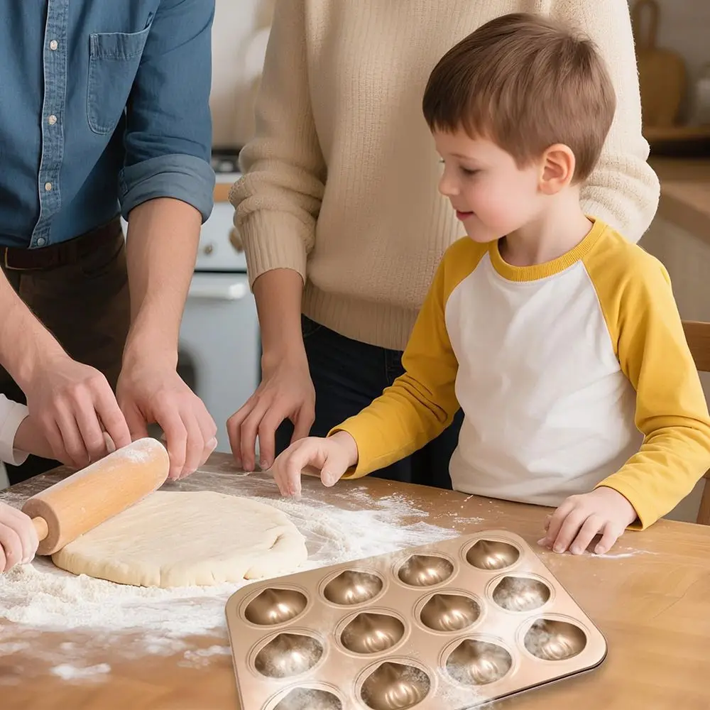 

High-quality 6/9/12 Cavity Cake Mold Non-stick Coating Chestnut Shaped Baking Tray DIY Carbon Steel Dessert Mold Kitchen