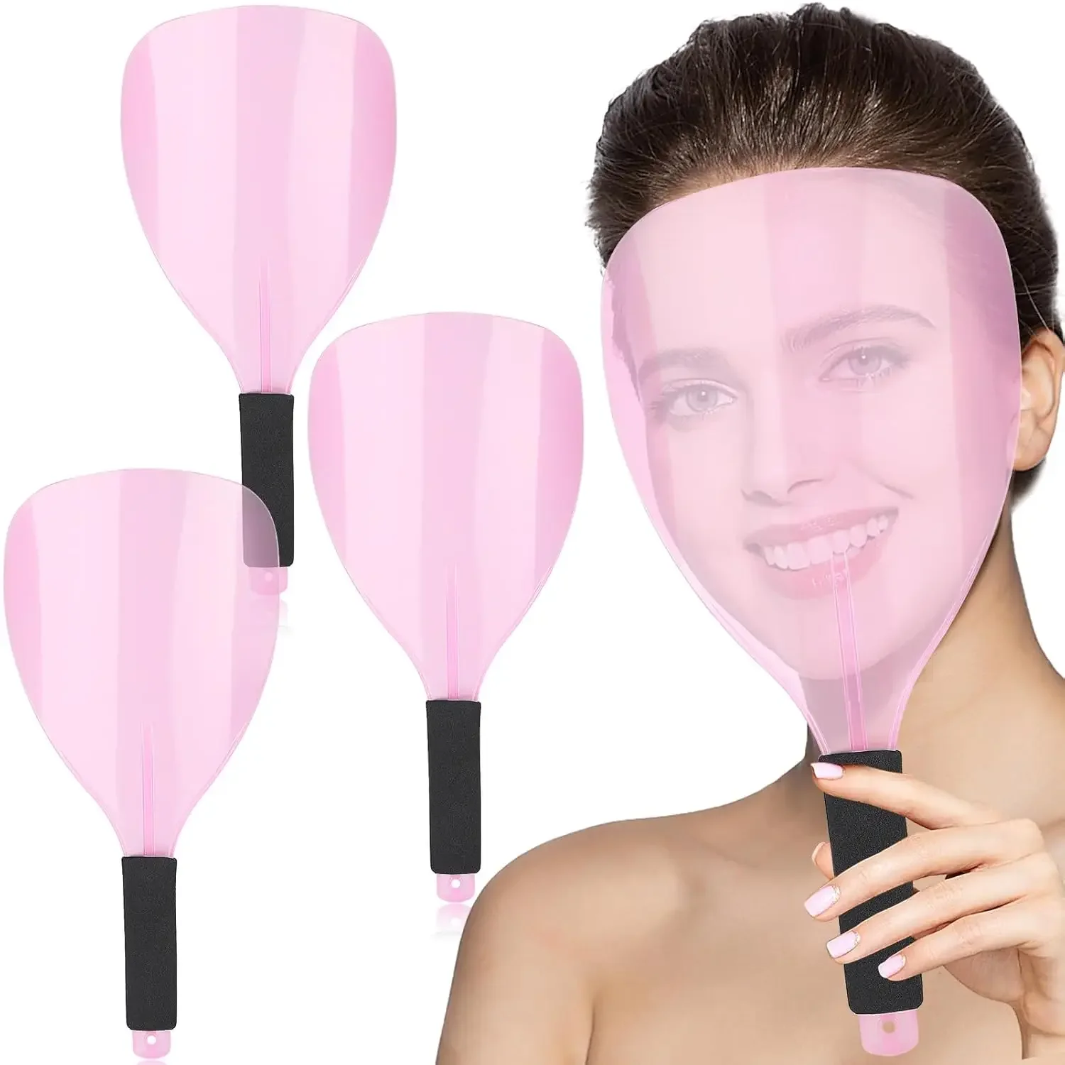 1/3pcs Hair Salon Face Shield Plastic Haircut Face Protector Mask with Sponge Handle Reusable Face Mask Cover Makeup Protector