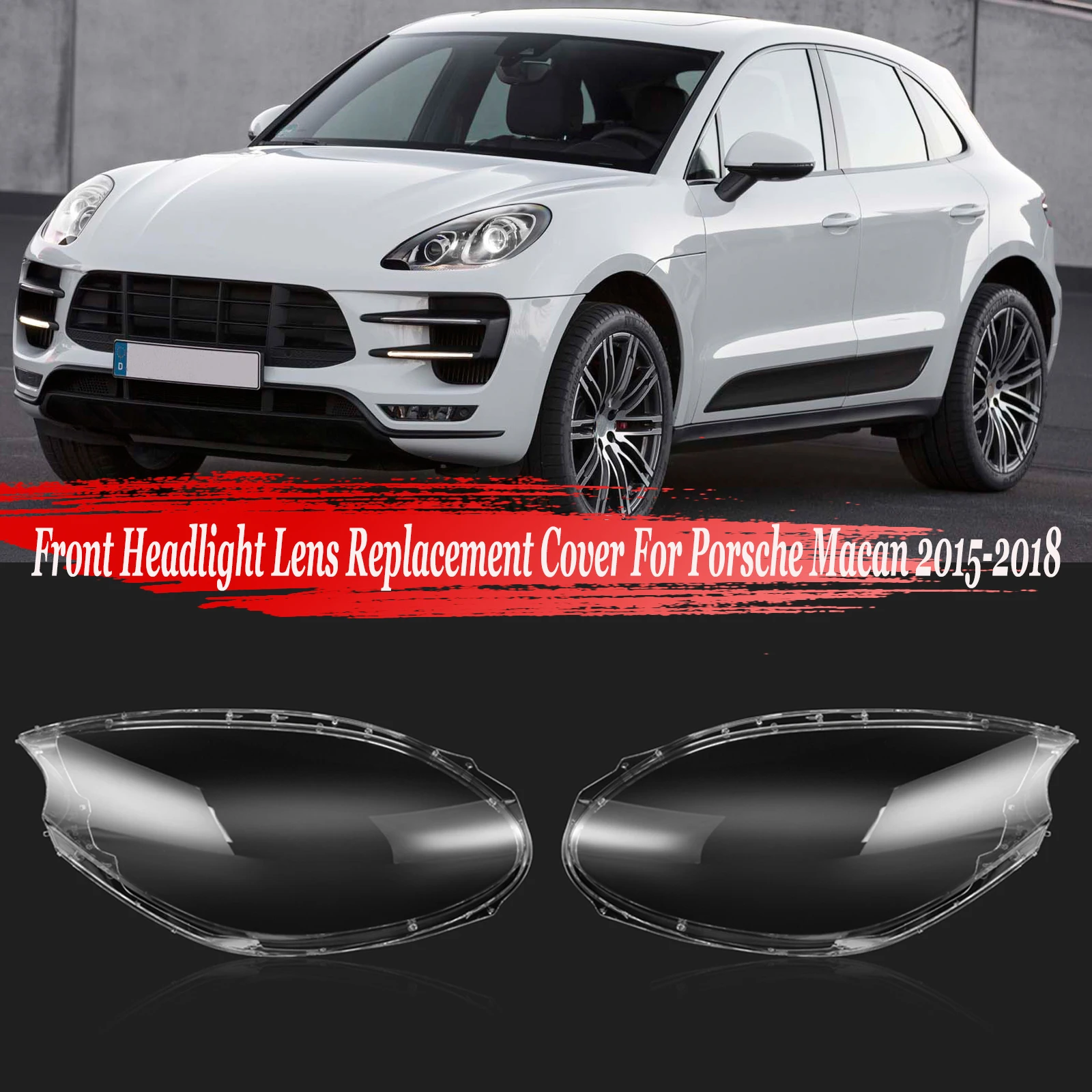 

Headlight Cover For Porsche Macan 2014 2015 2016 2017 Car Headlight Shell Lamp Shade Lens Cover