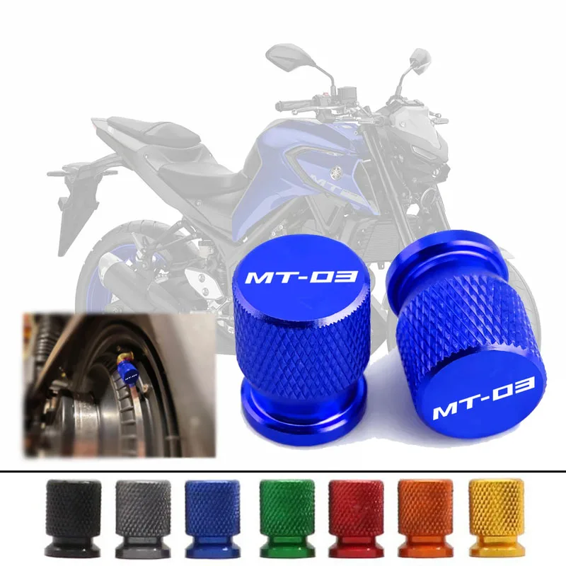 

For YAMAHA MT03 MT-03 mt03 2005-2025 2024 2023 2022 Motorcycle CNC Aluminum Accessories Tire Valve Air Port Cover Cap MT 03 LOGO