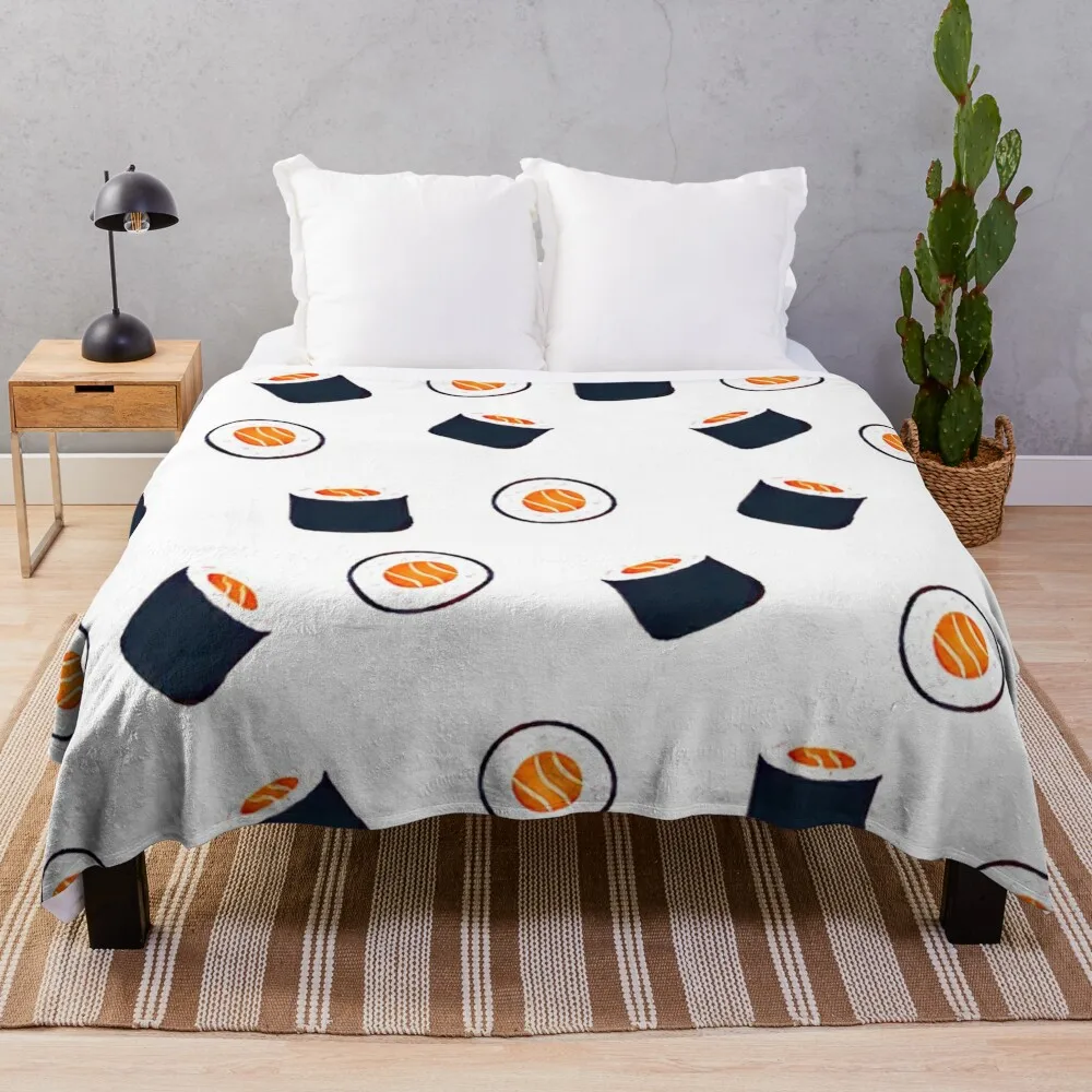 Salmon Maki Sushi Throw Blanket Comforter For Decorative Sofa Blankets