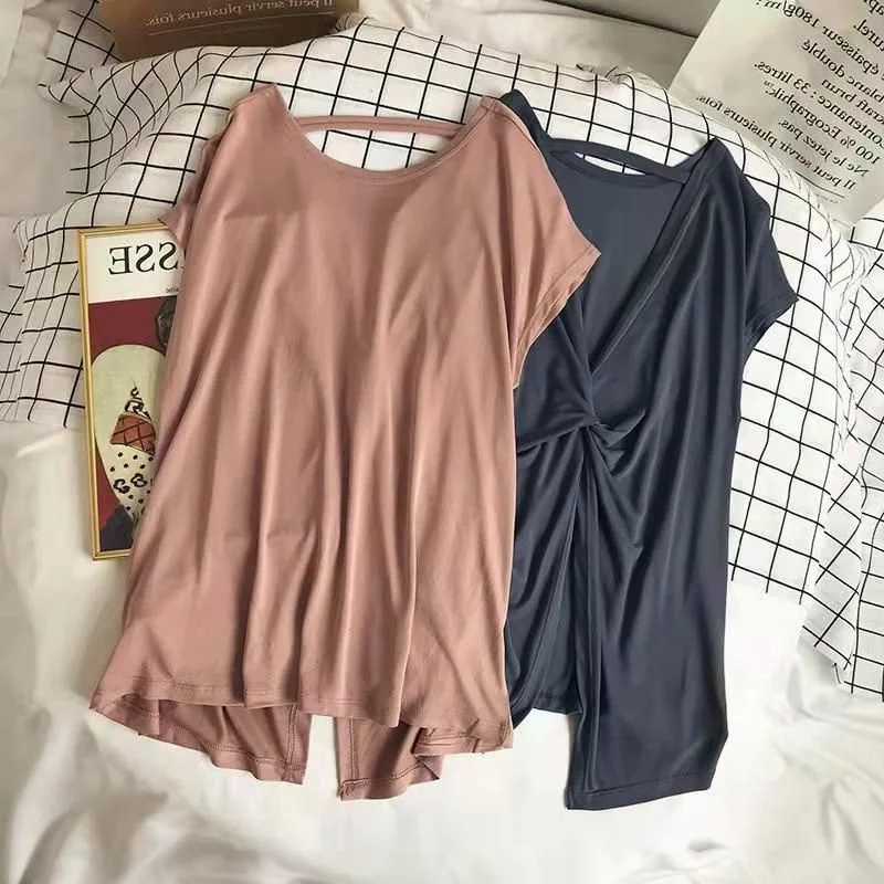 

Женская футболка больших размеров (до 300 фунтов), летняя, свободного кроя, с дизайнерским узлом на спине, скрывающая живот, премиум-класса