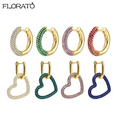 1PC 925 Sterling Silver Needle Pave Crystal Hoop Earring Round Huggie Earrings for Women Luxury Crystal Piercing Jewelry Gift
