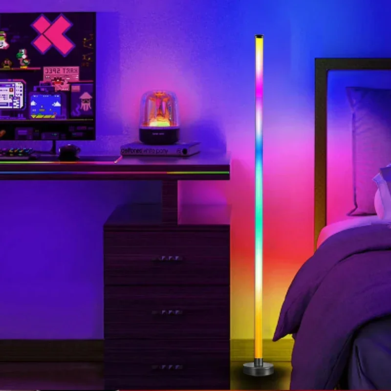122 سنتيمتر الذكية الزاوية مصباح أرضي عكس الضوء APP التحكم RGB LED الحديثة المزاج الإضاءة حامل أضواء لغرفة النوم الألعاب غرفة المعيشة