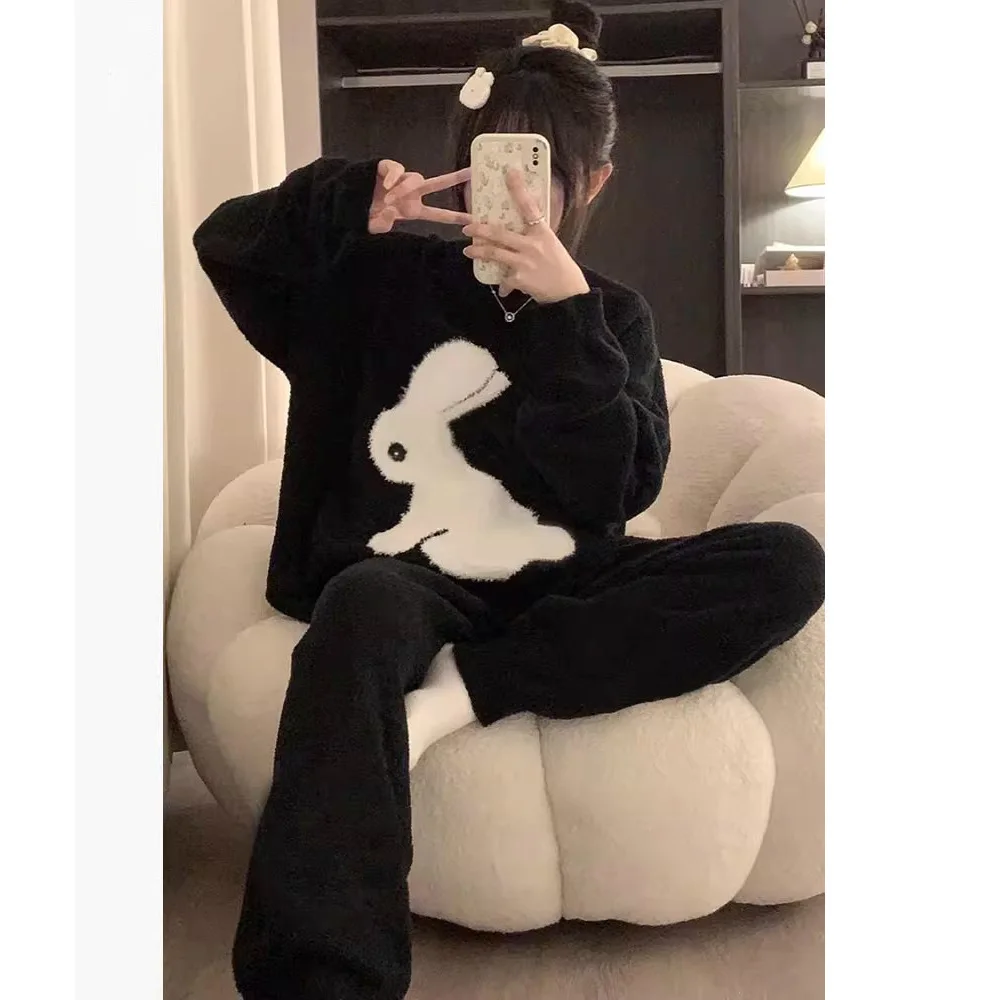 

Pjs Set Women's Pajama Set Women's Warm Winter Pajamas Fashionable Home Clothes, Pajamas Thick Plush Cute and Soft Pajama Set