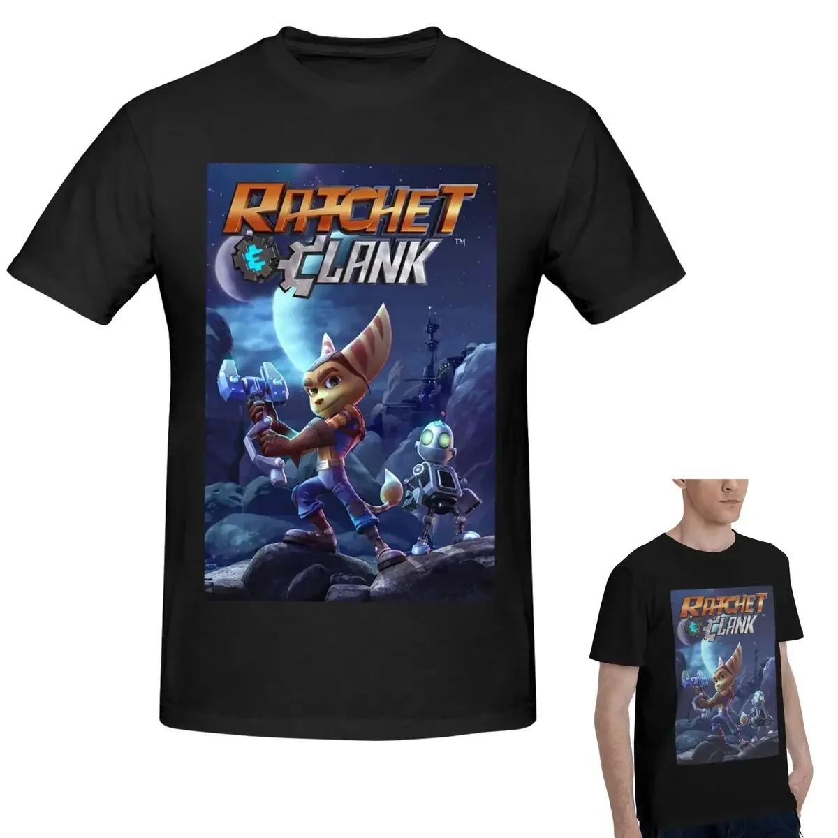 100% Cotton Ratchet And Clank Essential Collection T-Shirt Men's Fashion Oversized T Shirt Men Round Neck Summer Shirts Tops