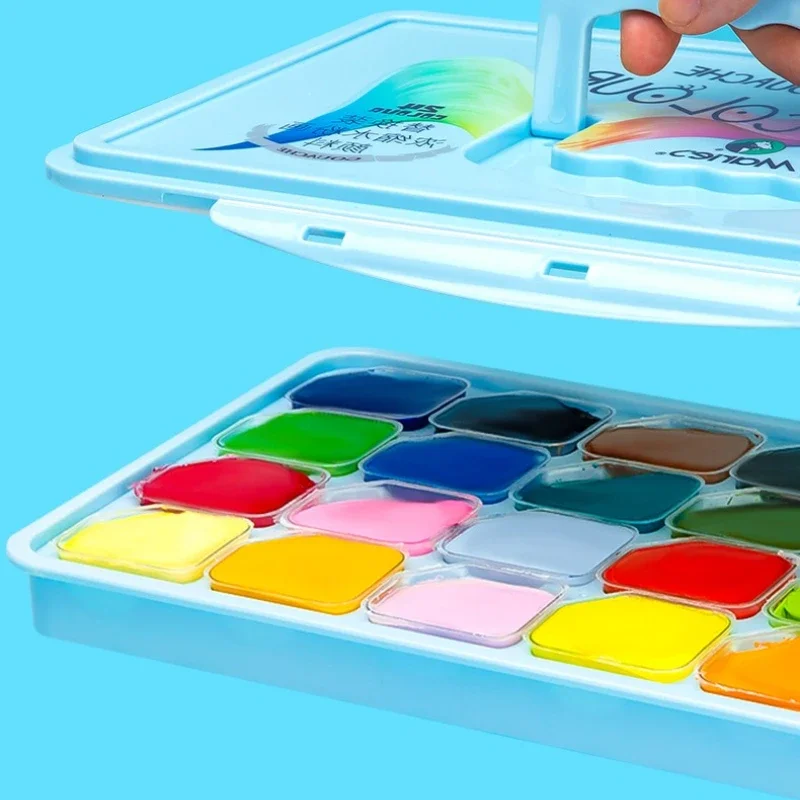 24 لون هلام الغواش مجموعة الطلاء الفن المبتدئين طلاء الغواش المركز 30 مللي حزمة قابلة للاستبدال إعادة تعبئة الغواش