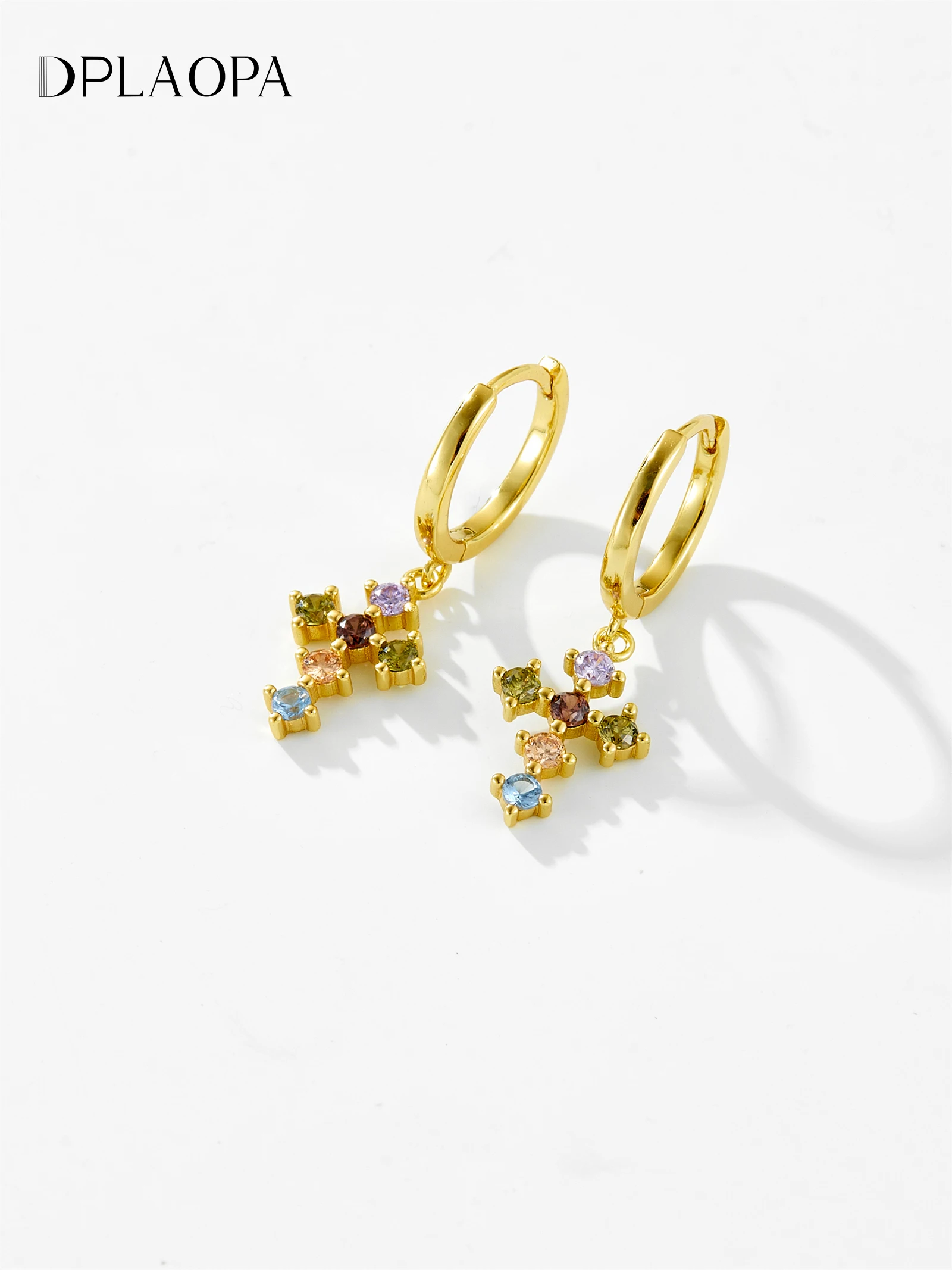 

Женские серьги-подвески из серебра 100% пробы с фианитами