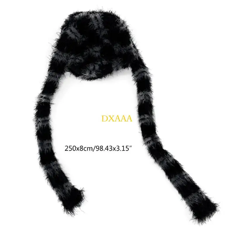 DXAAロングプラッシュスカーフスネークストライプスカーフハロウィーンパーティーファンシードレスコスプレスカーフ