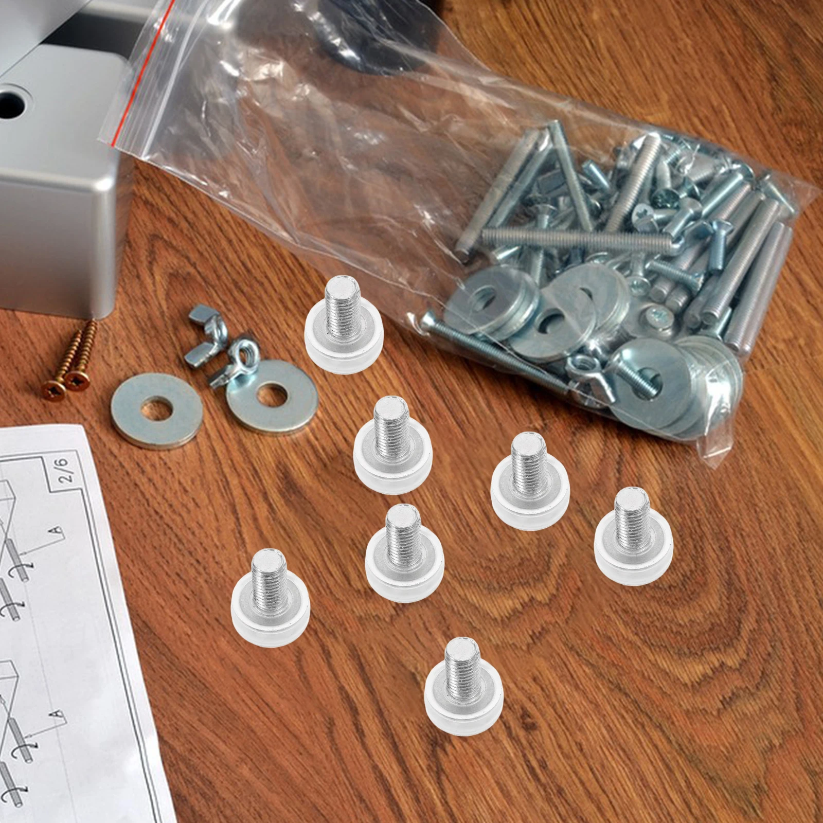 

20Pcs Furniture Leveling Feet Transparent Anti-Slip Pads Screw on Adjustable for Tables Chairs M8 Feet for Furniture