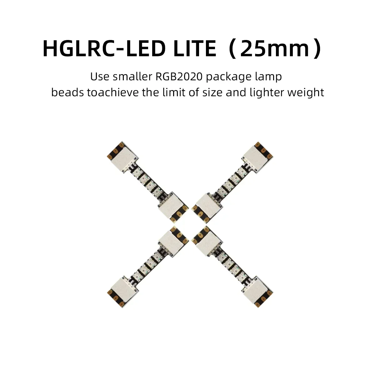 4 pièces HGLRC nouveau LED MINI (38mm)/LITE (25mm) RGB2020 12 perles |   38x7x5mm pour avion RC et drones Freestyle FPV, pièces de bricolage