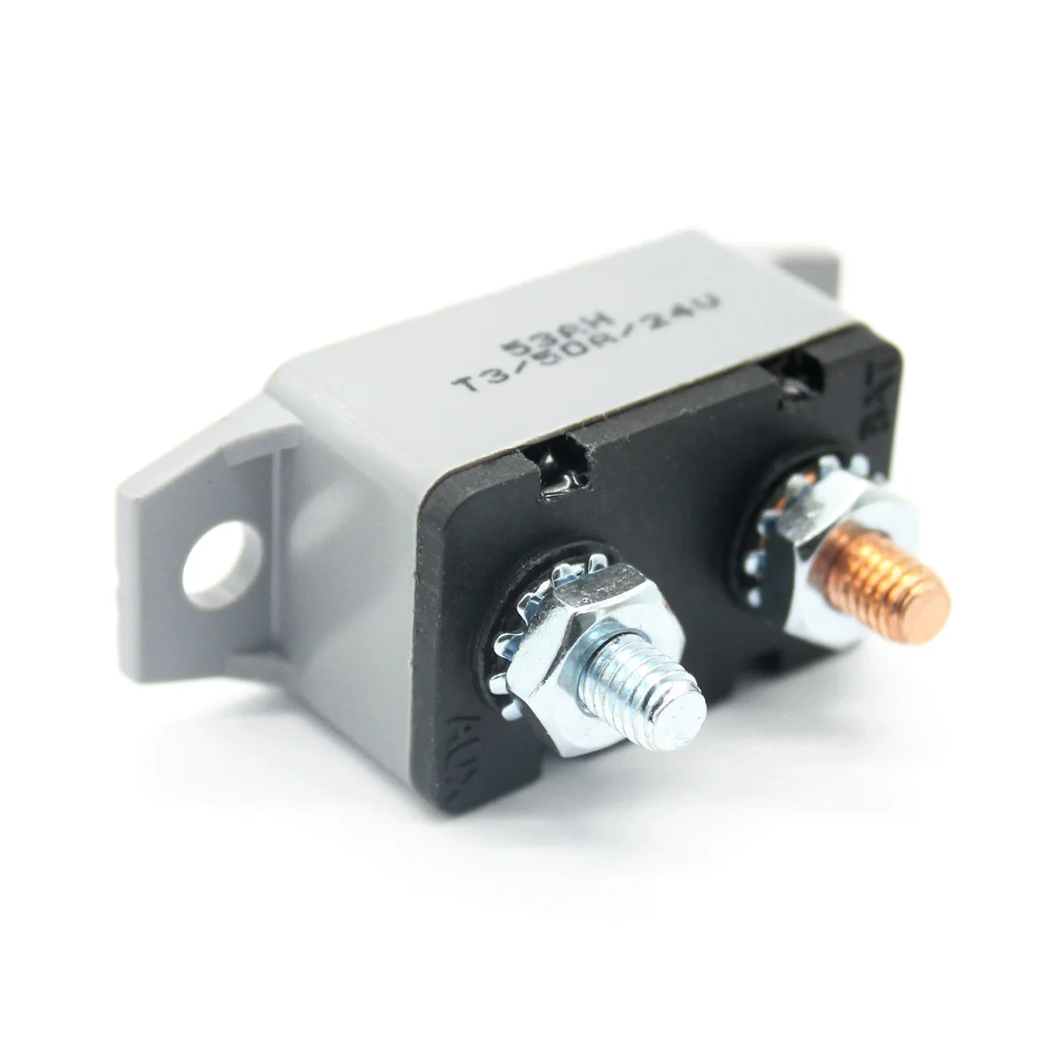 

50A Manual Reset Circuit Breaker 12-28Vdc Plastic Body with Mounting Bracket IP66 Waterproof for Auto Marine Rv Trolling Motor