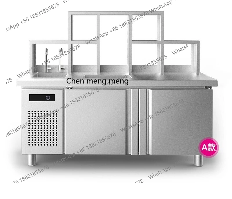 

Water bar commercial refrigeration workbench Xueketai milk tea shop stainless steel operation table full set of equipment