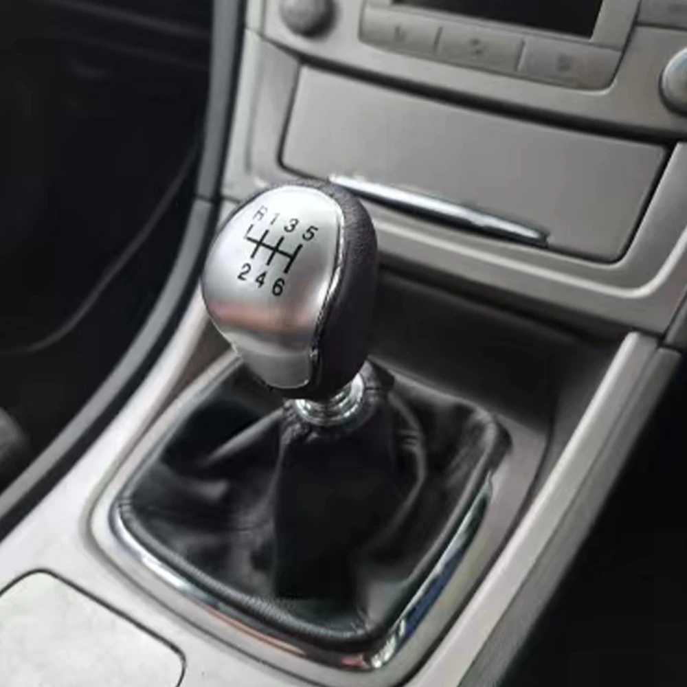 5/6 Speed Gear Shift Knob for Ford Mondeo 4 Mk4 Focus S-Max C- Max Kuga Galaxy Leather Shifter Lever Arm Headball Car Accessorie