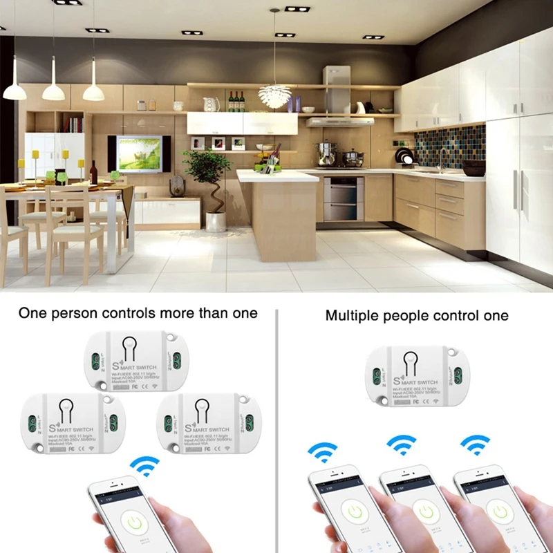 Tuya Wifi Smart Switch 10A Wireless Timer Smart Home LED Light Smart Life APP Voice Control Automation Module