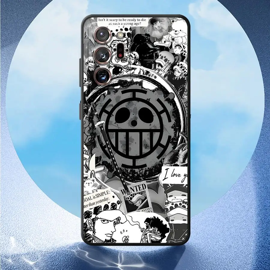 Funda de teléfono suave negra para Samsung Galaxy Note 10 Plus S9 9 S10 20 Ultra 8 S8 One Piece Luffy Comic