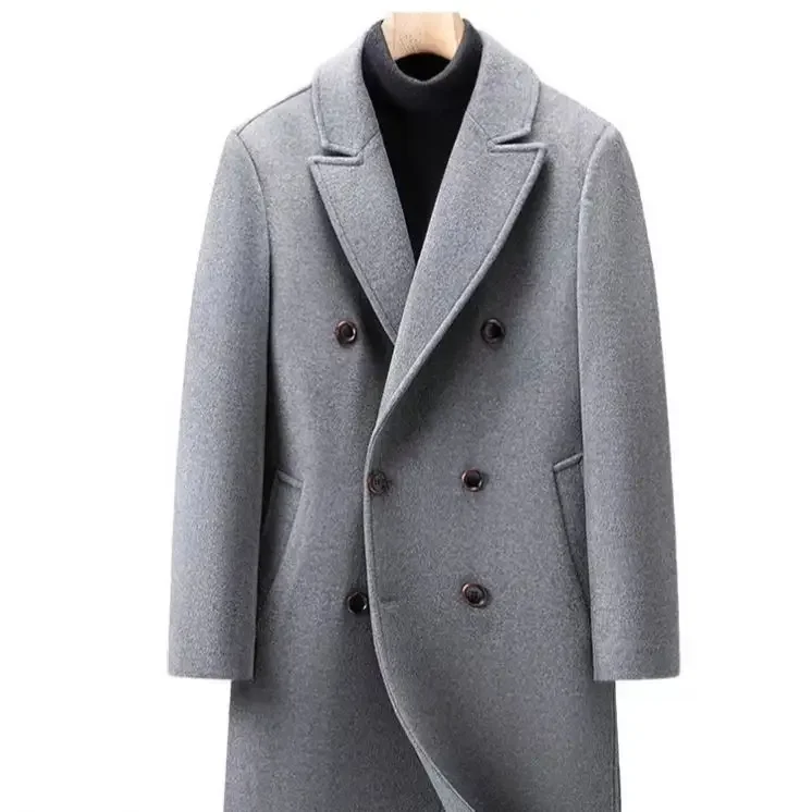 Outdoor Double Breasted Blazer Overcoat Trench Overcoat Men Cashmere Coat Winter Men's Double Faced Wool Men's Long Woolen