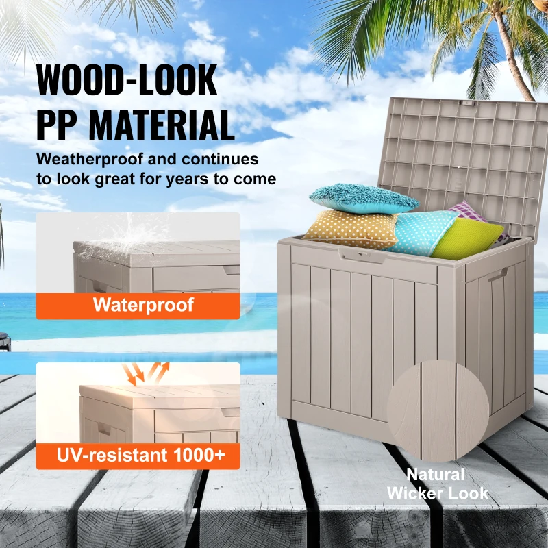 Outdoor Storage Box Resin Deck Box 31 Gallon Patio Waterproof Organizer view 2