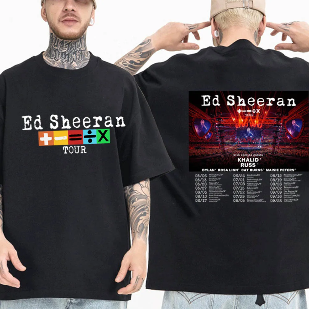 Ed Sheeran Mathematics Tour Time 2024 T-Shirts Ed Sheeran Black Shirts Unisex