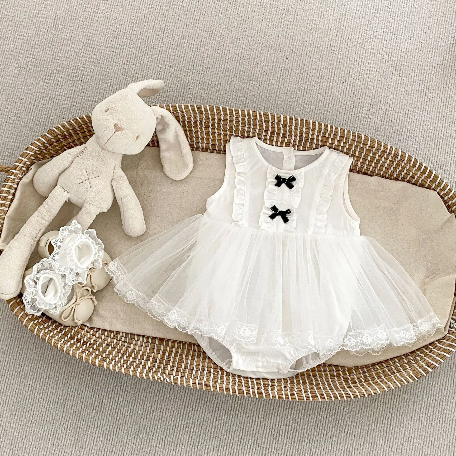 2025 New Baby Summer Sleeveless Mesh Baby Girl Dress