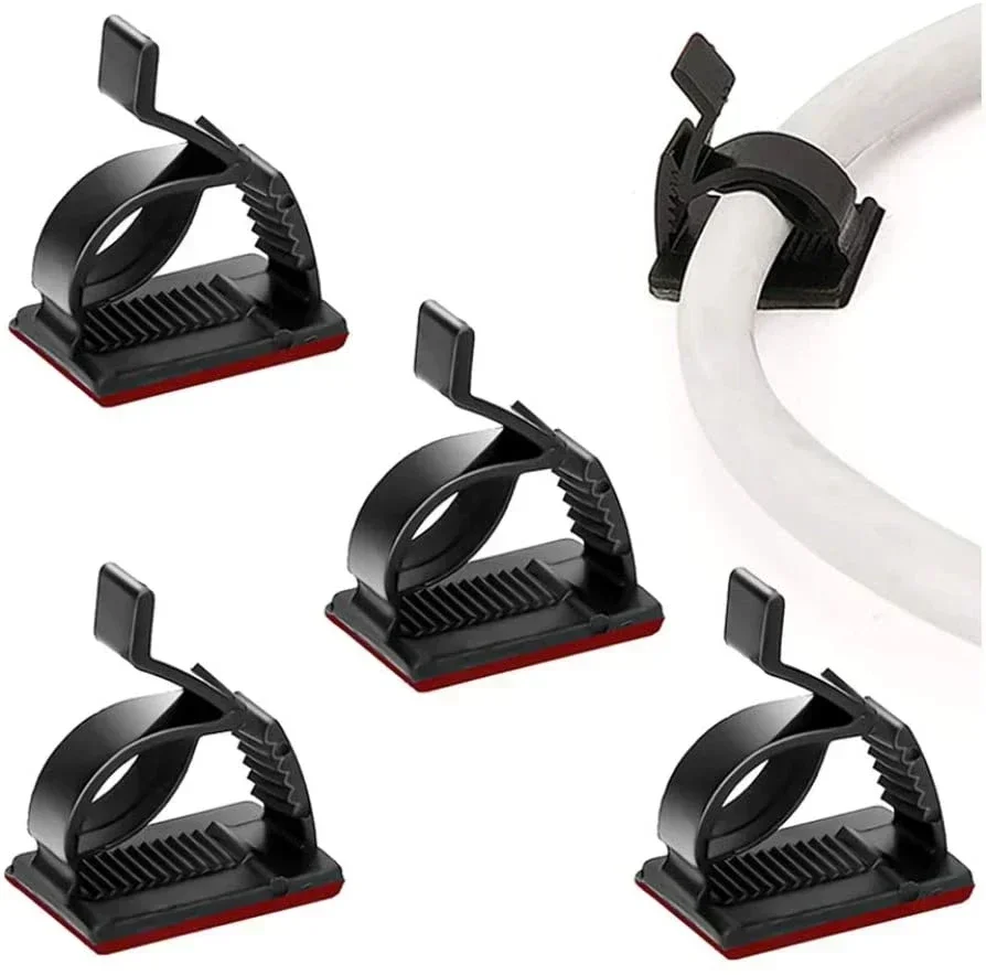 Adhesive USB Cable Organizer Car Wire Clip Fixer Holder Adjustable Cable Management Mount Clamp Network Office Car Cord Winder