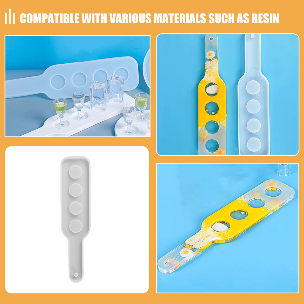 

2pcs Mold Silicone Resin Shot Shot Glass Bottle Serving Tray Mold Glass Tray Mirror Jewelry Silicone Molds Making Casting Molds