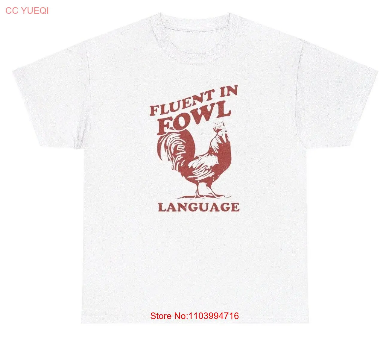 Fluent In Fowl Language Rooster Meme T Shirt Funny Foul Pun Offensive Gift Tee