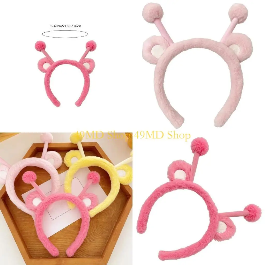 

49MD Plush Bees Antenna Headband Soft And Comfortable Hairband For Kids And Teens