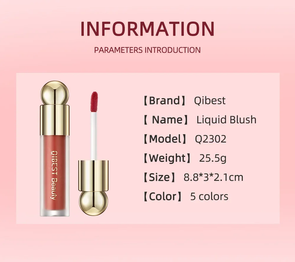 Vloeibare Blush Stick Met Kussen Natuurlijke Vloeibare Contouren Voor Face Blusher Pigment Blijvende Wangtint Crème Blush Make-Up