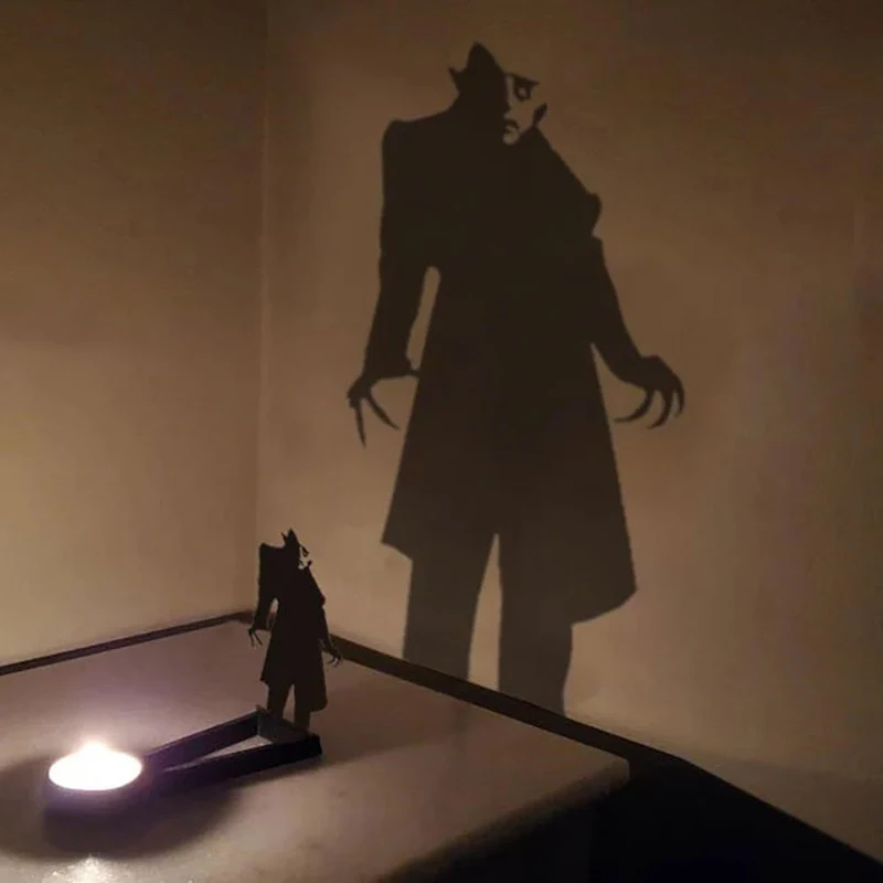 Nosferatu شمعة حامل Nosferatu شمعة الظل Tealight الظل المذرة هالوين الرعب شمعة حامل ديكور حفلة الرعب ديكور