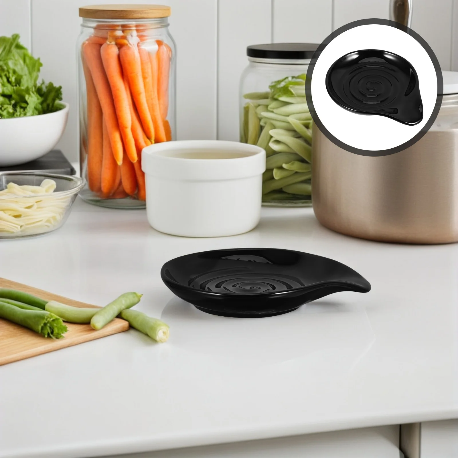 

Ceramic Spoon Rest Kitchen Counter Spatula Ladle Holder Multi-Functional Cooking Utensil Tray Stove Tool Organizer Stable