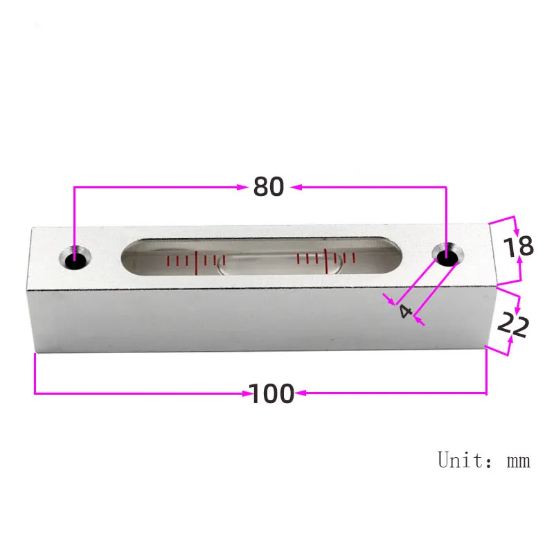 100mm Bar Bubble Level Rule Long Lamp Bulb Leveler Leveling Tool for Entertainment Facilities Pool Tables Floor Tile Inlay 1PCS