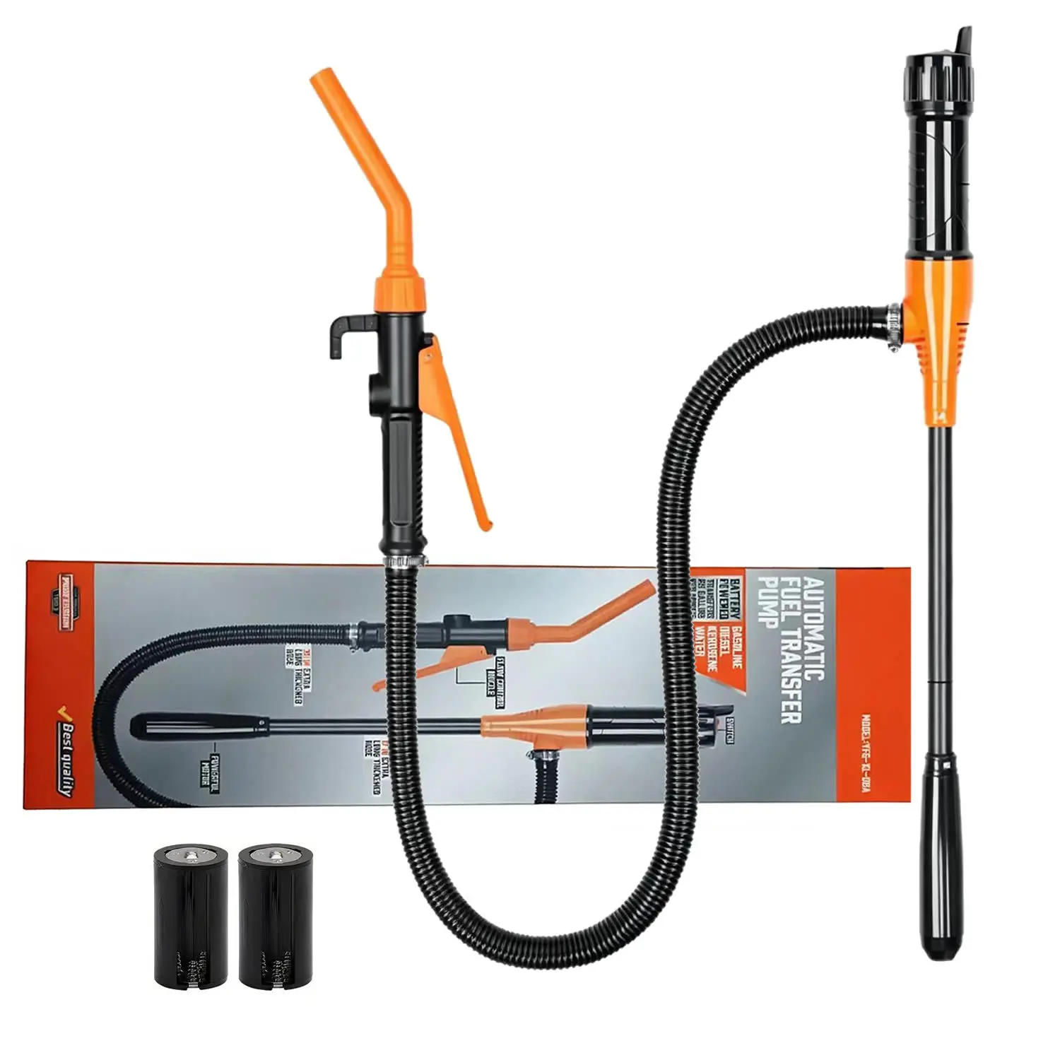 Flow Control Gun Head Electric Oil Pump Battery Operated Suction Pipe For Quick Extraction Of Oil From Car Fuel Tank