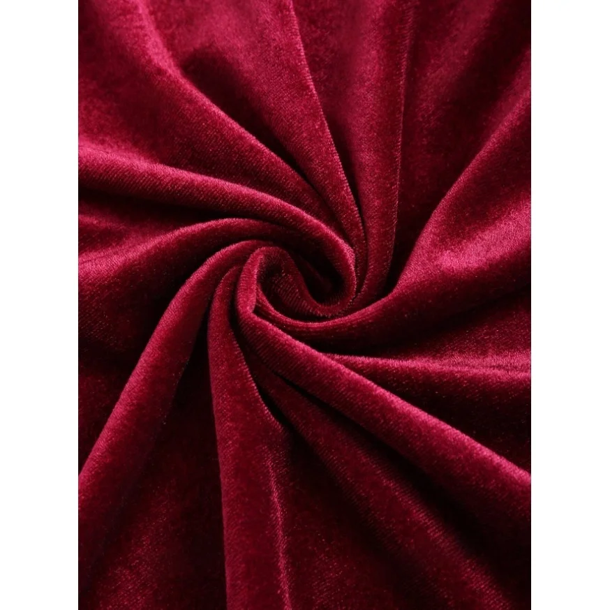 Aksamitna sukienka na ramiączkach Elegancja Jesień Zima Nowość Modna damska sukienka midi Bez marki Materiał poliestrowy