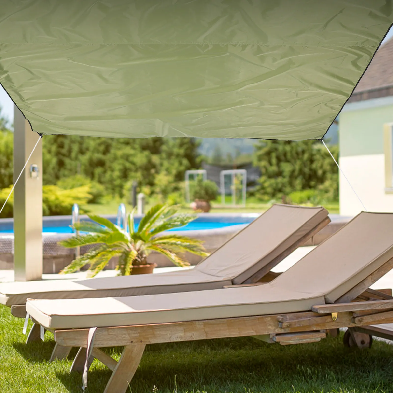 

Outdoor Shade Canopy Foursquare Safe Oxford Cloth Camping Sun Protective Canopy Garden Pool Shade Sail