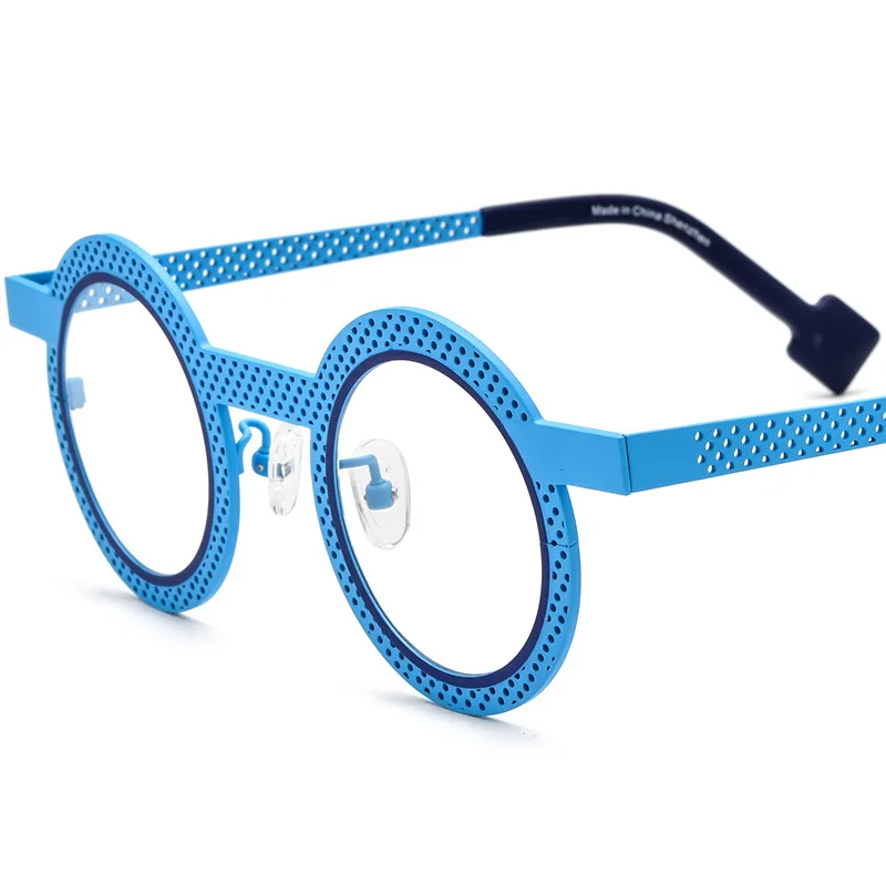 Ultra-light pure titanium myopia glasses frame men and women hollow retro round glasses can be matched with degrees