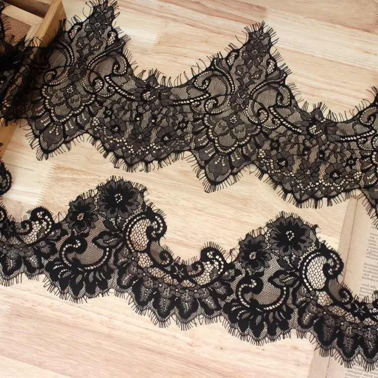12 Meters Irregular Eyelash Lace Trim for Clothing Splicing DIY Dress Hem Wedding Veil Headband Accessories