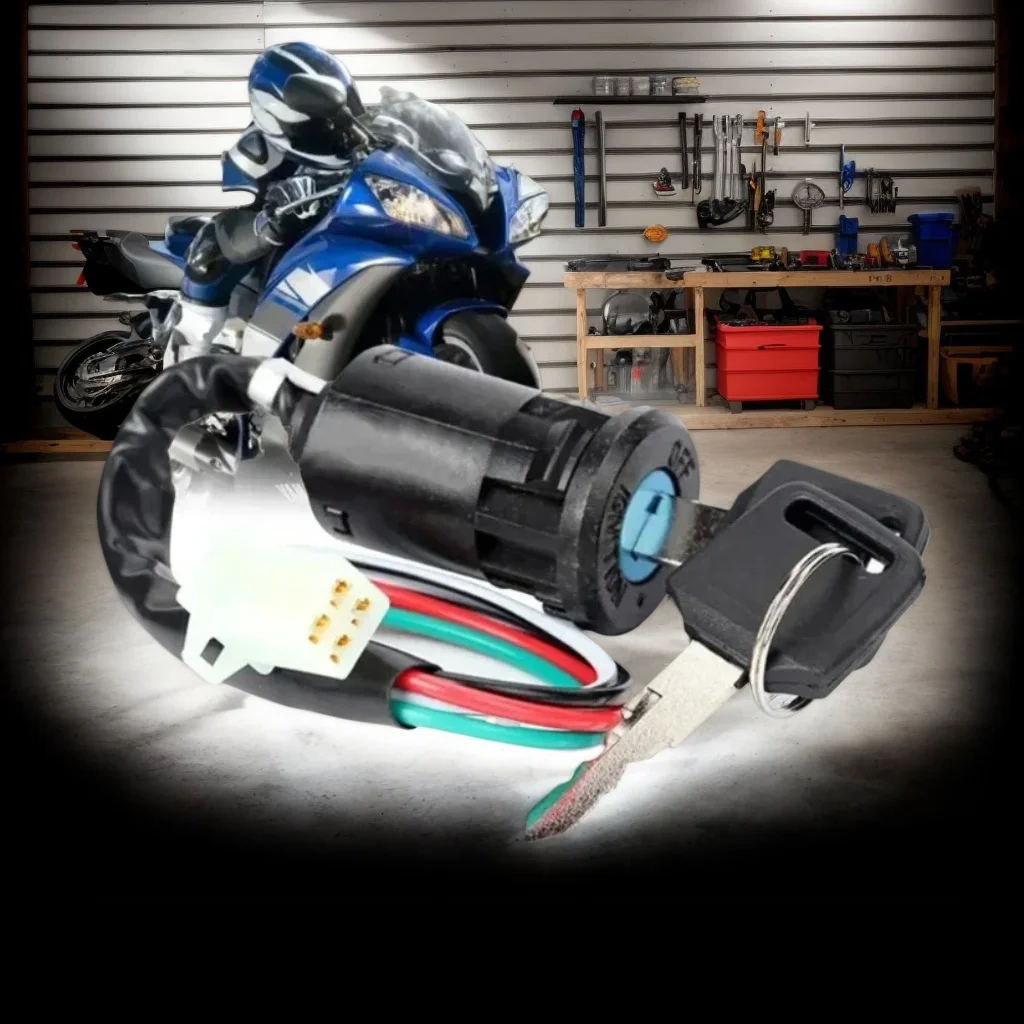 

Universal Motorcycle Ignition Switch Key with Wire - ATV/Moto Start Switch & Door Lock Accessory