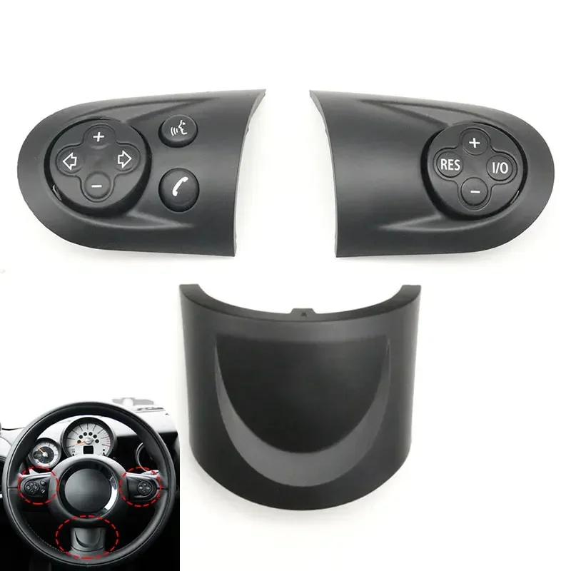 Multifunction Audio Cruise Car Steering Wheel Control Switch Trim Cover For BMW MINI Cooper R55 R56 R57 R58 R59 R60 R61 07-14