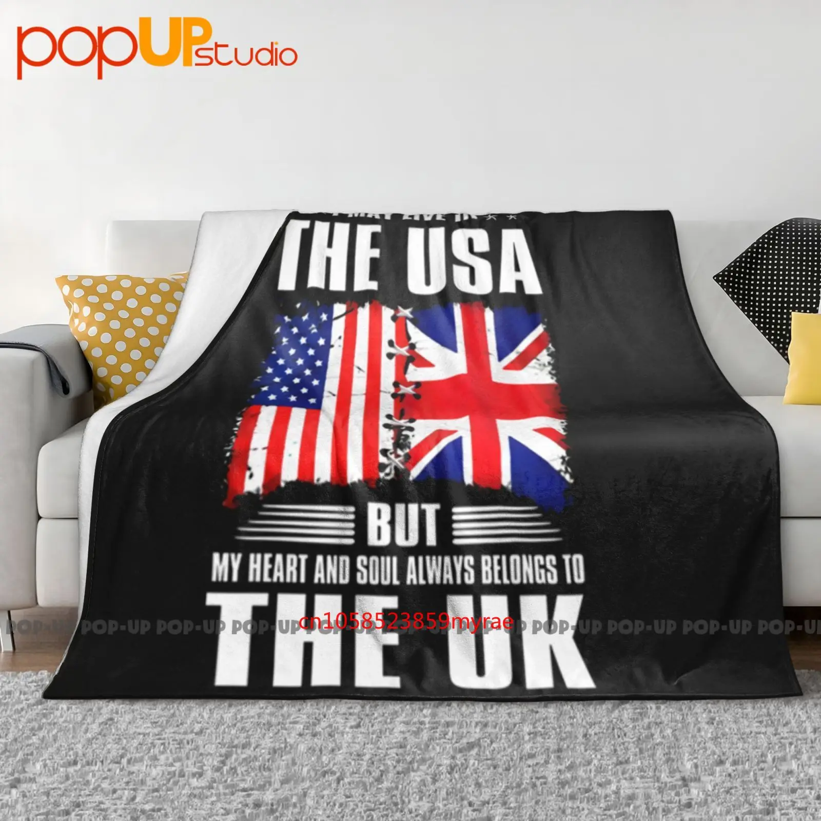 Je peux vivre aux états-unis mais mon cœur et âme appartient toujours au Royaume-Uni couverture Ultra-douce couette hiver housse de canapé housses de lit