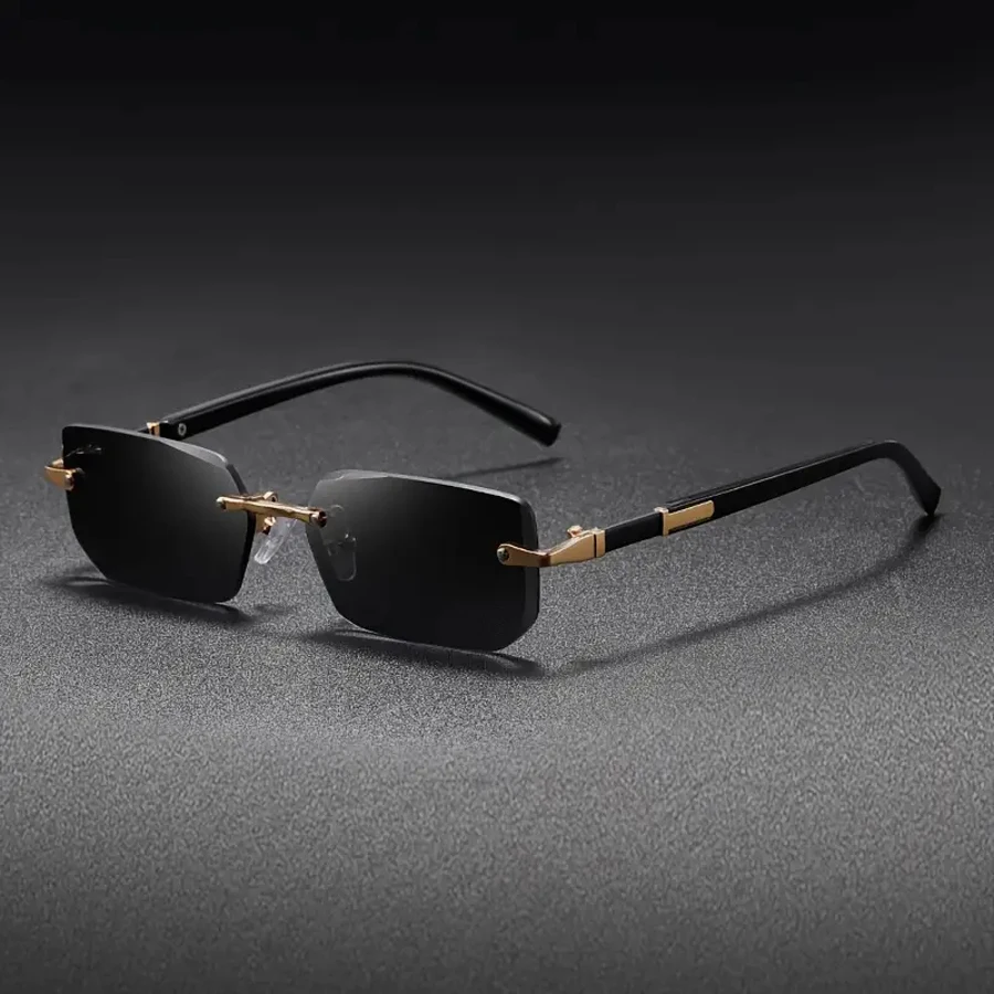 طقم مكون من 4 قطع من النظارات المربعة والبيضاوية الأنيقة بدون إطار، تصميم على طراز الزوجين للجنسين، مناسب للارتداء اليومي والهدايا #5