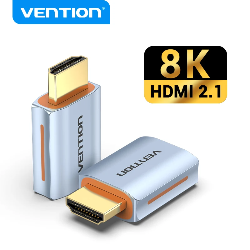 Vention HDMI-Compatible Coupler 8K 60Hz Male to Female Extension Cable Connector for PS5 Roku Stick Monitor HD 2.1 Connector 8K