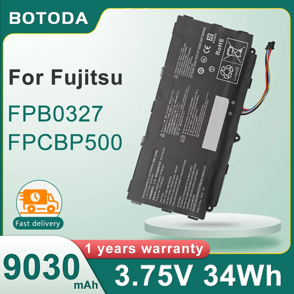 

BOTODA FPB0327 FPCBP500 Laptop Battery 3.75V 34Wh 9030mAh for Fujitsu Arrows Tab Q506 Q507 Q508 CP695045-01 CP731923-01