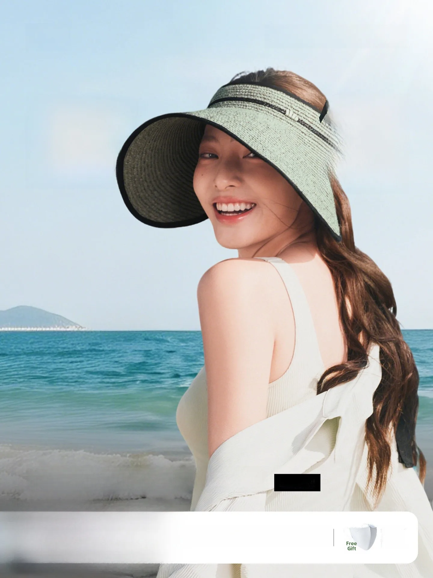 

Широкополая пляжная шляпа Banana Le Roll с защитой от солнца UPF50+, регулируемая, дышащая, с открытым верхом, для путешествий на природе