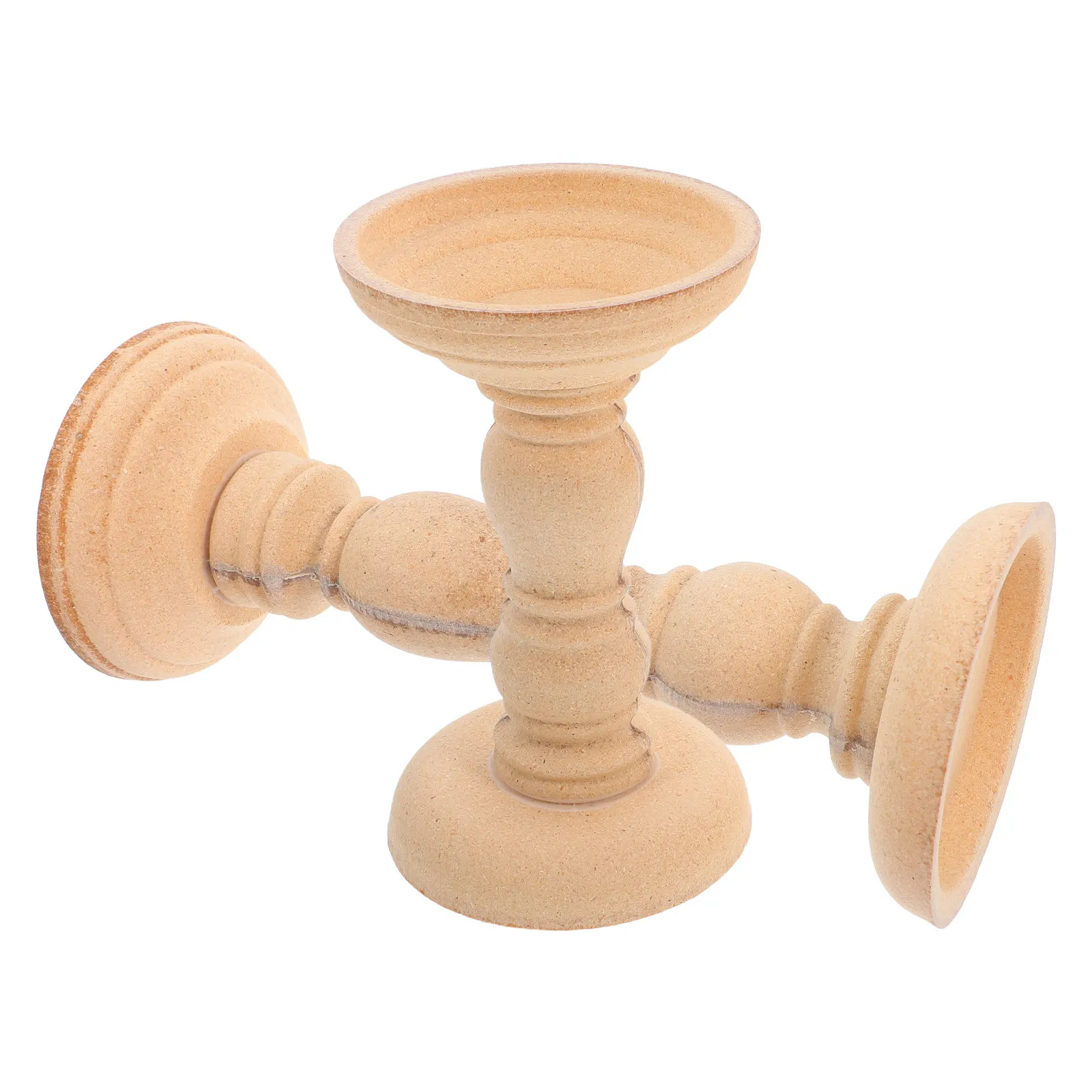 2Pcs European Style Wooden Holder Vintage Rustic Mantel Decorations Desktop Stand Romantic Table Centerpiece